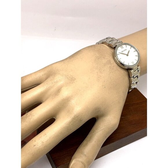 Bulova Women's Watch 96L229 Quartz White Dial Mother of Pearl Petite 27m… - Picture 4 of 12